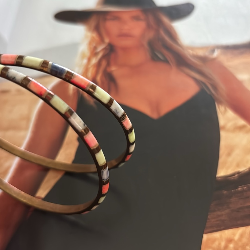 Vintage Solid Brass Bangle Bracelet - image 4